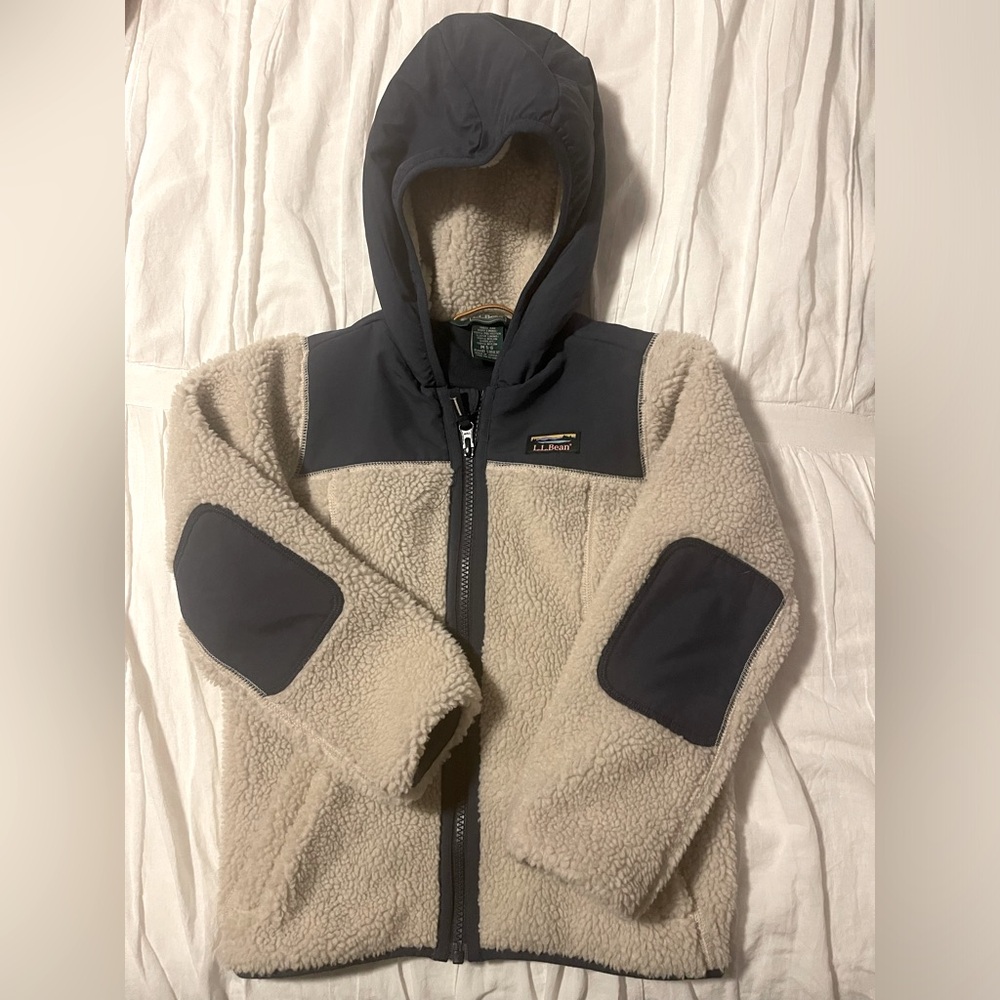 Ll bean Sherpa coat - cream/navy blue